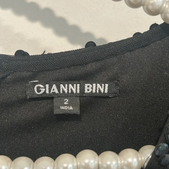 Gianni Bini black bead Sequin embellished Bodycon Mini cocktail Dress size 2 - Picture 3 of 8
